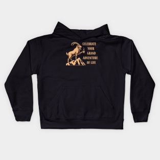 "Coffee Peaks" Mountain Goat Adventure Kids Hoodie